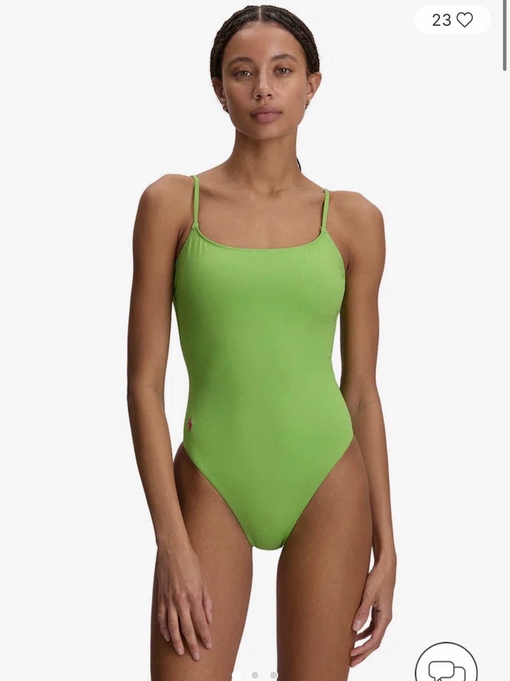 Polo by Ralph Lauren Lime Green Ribbed One-Piece Swimsuit